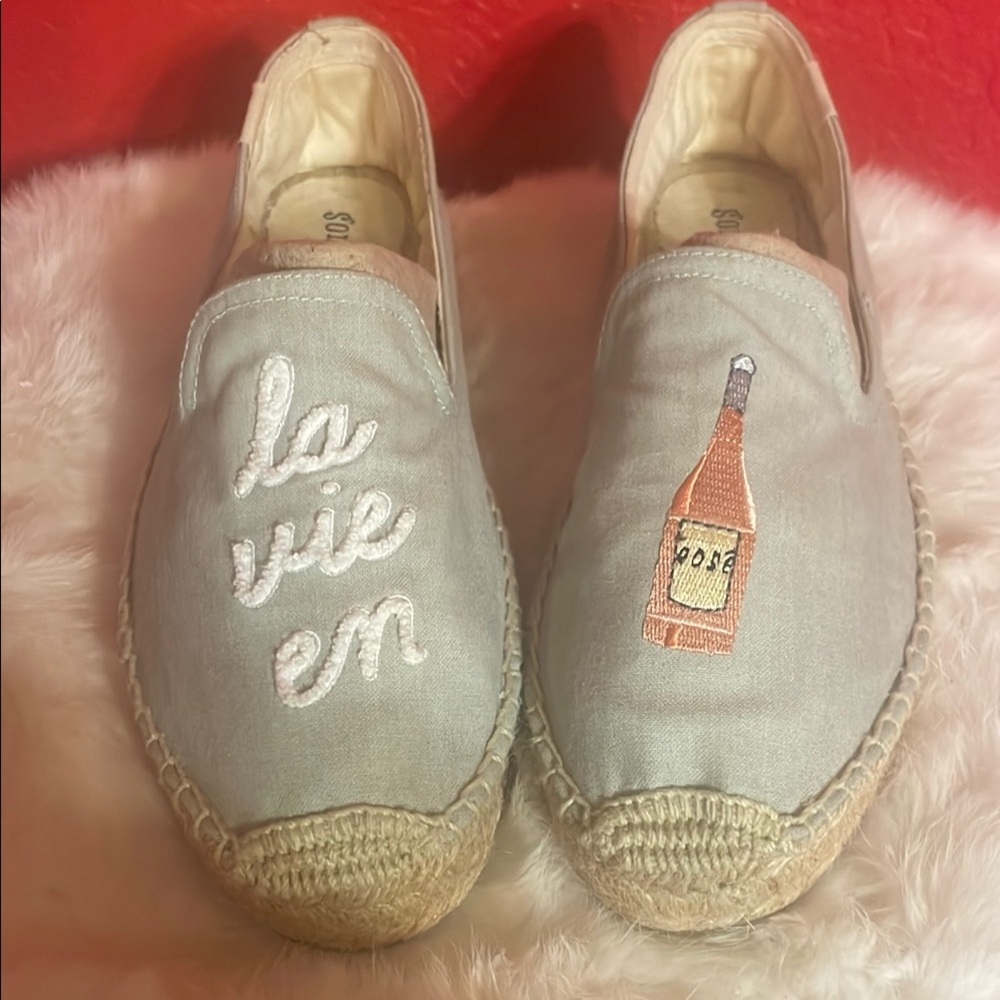SOLUDOS La Vie En Rose Smoking SLIPPER CHAMBRAY ESPADRILLES SHOES 10!